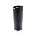 Mok 300 ml van roestvrij staal met geometrisch patroon, zwart