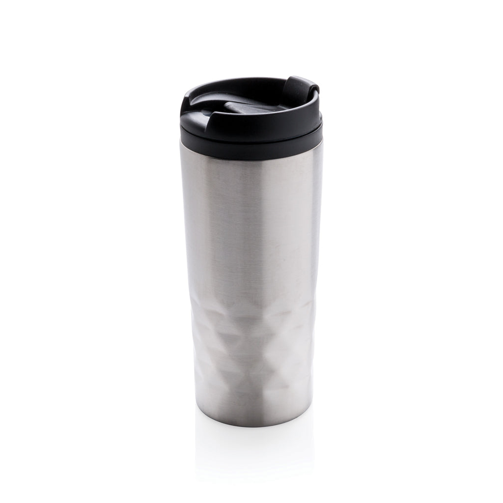 Mok 300 ml van roestvrij staal met geometrisch patroon, zilver