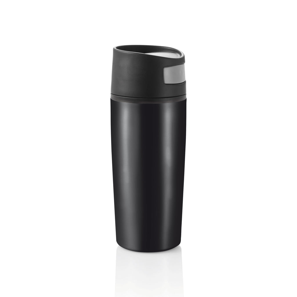 Reismok 300 ml voor in de auto met duwsysteem, zwart