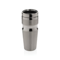 Mok 350 ml met ergonomische vorm en deksel, grijs
