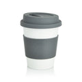 Koffiemok 350 ml van 100% plantaardig PLA-materiaal, grijs
