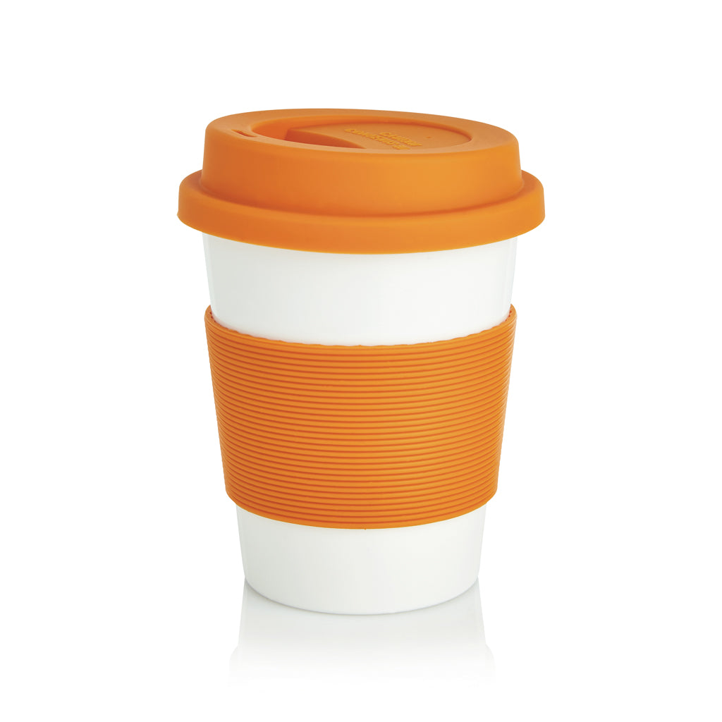 Koffiemok 350 ml van 100% plantaardig PLA-materiaal, oranje