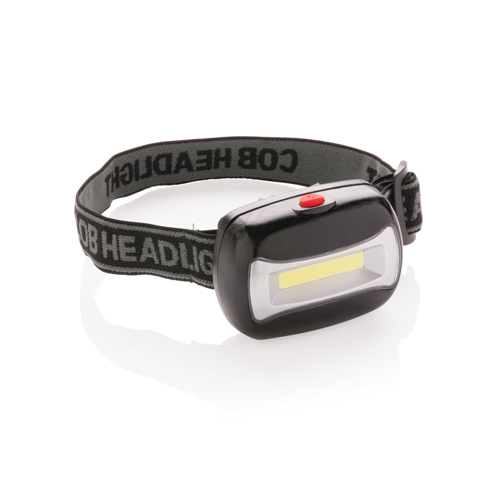 COB-hoofdlamp met verstelbare hoofdband, zwart