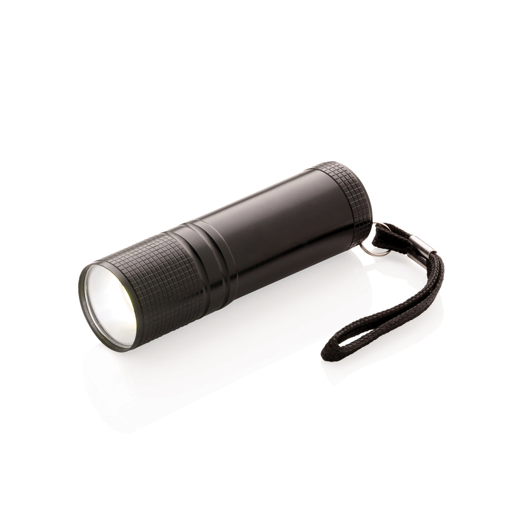 COB-zaklamp op zakformaat, energiezuinig, zwart