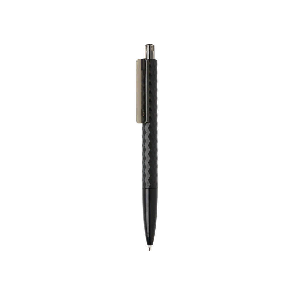 Balpen met geometrisch patroon, 54% gerecycled, zwart