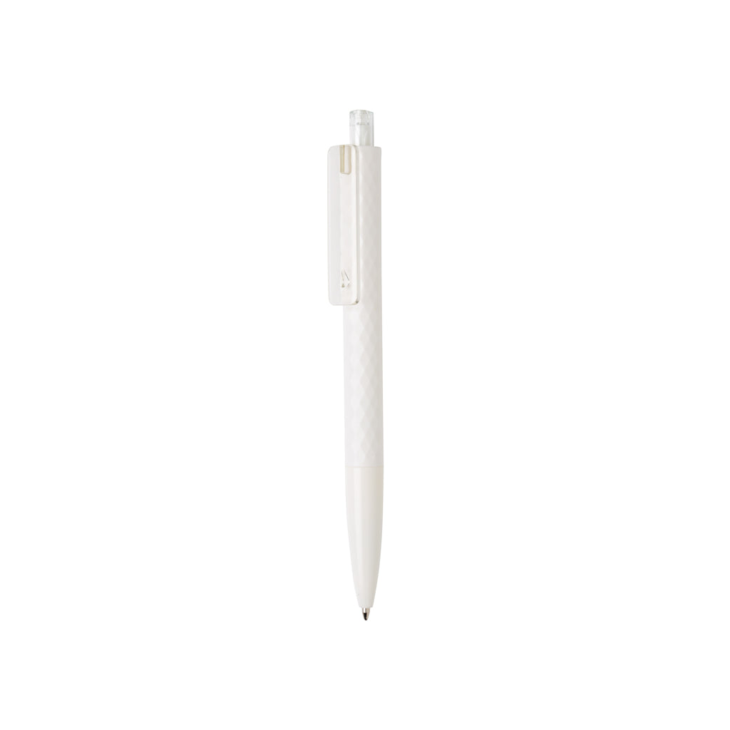 Balpen met geometrisch patroon, 54% gerecycled, wit