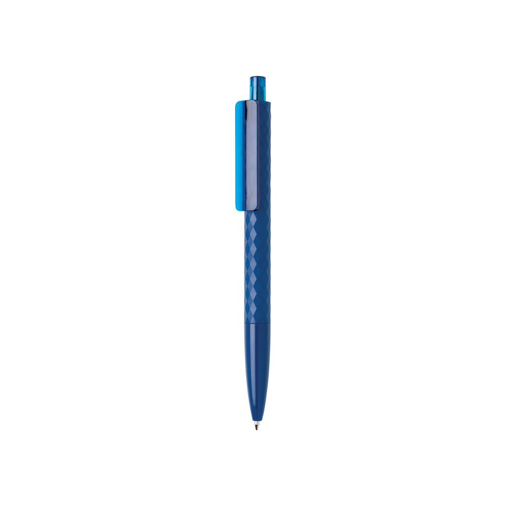 Balpen met geometrisch patroon, 54% gerecycled, blauw