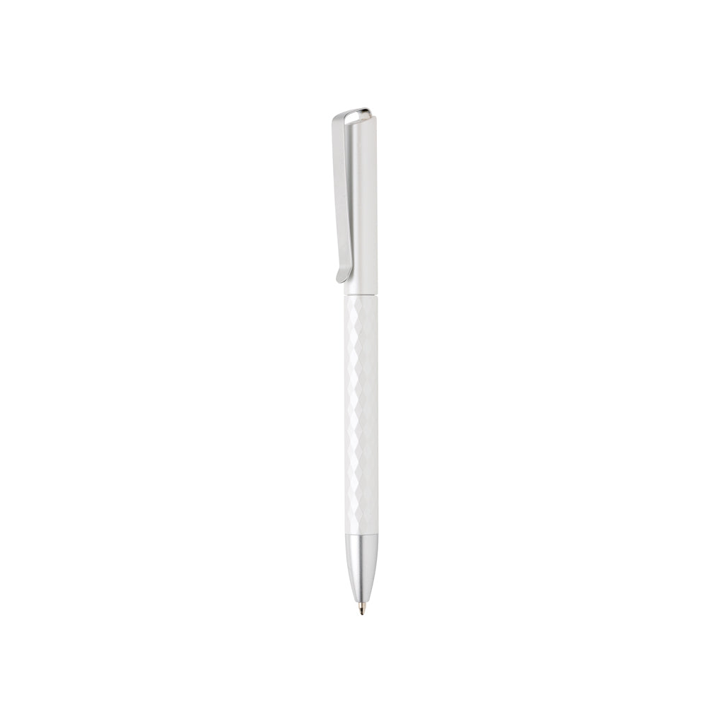 Balpen met diamantpatroon, 38% gerecycled, wit