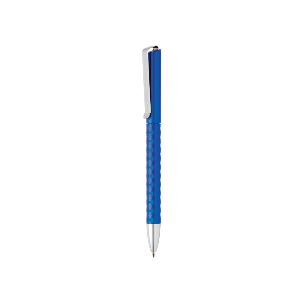 Balpen met diamantpatroon, 38% gerecycled, donkerblauw