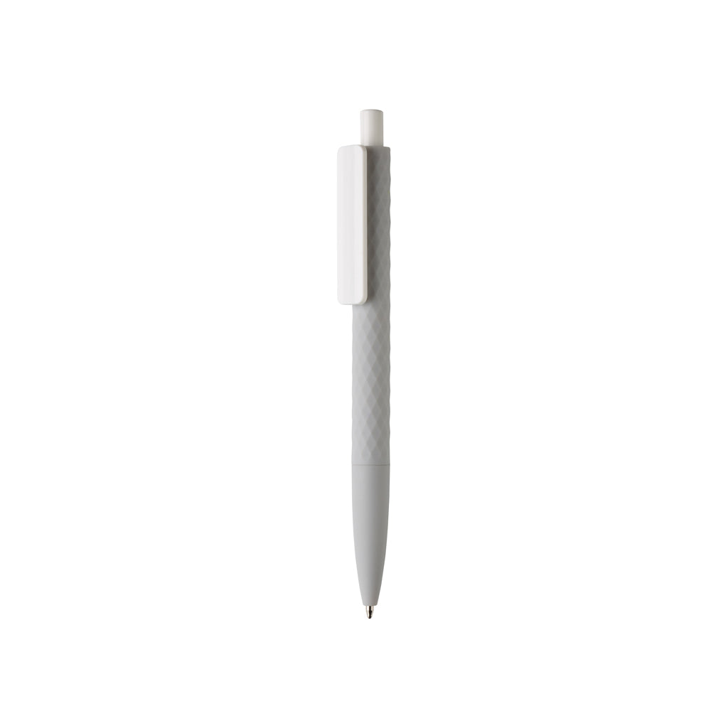 Balpen met patroon en smooth touch, 83% gerecycled, grijs