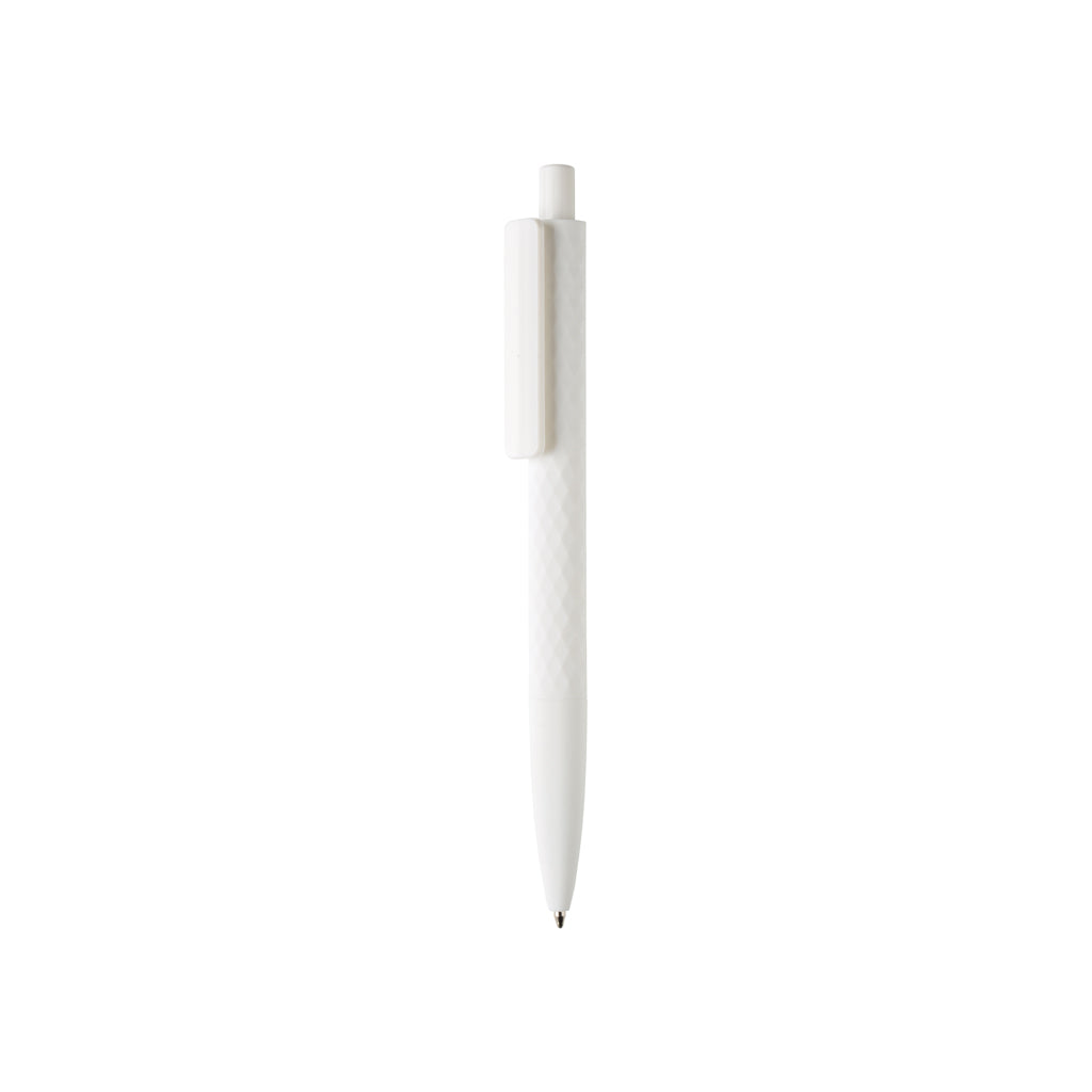 Balpen met patroon en smooth touch, 83% gerecycled, wit
