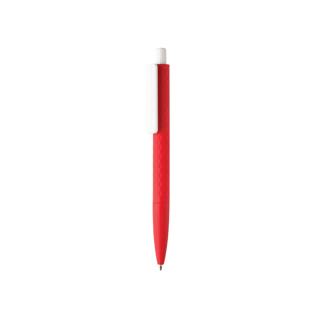 Balpen met patroon en smooth touch, 83% gerecycled, rood