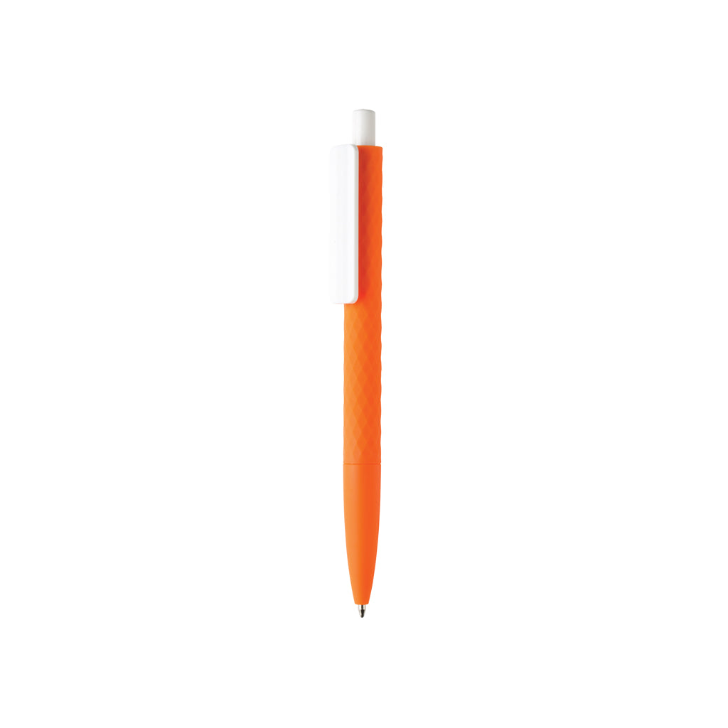 Balpen met patroon en smooth touch, 83% gerecycled, oranje