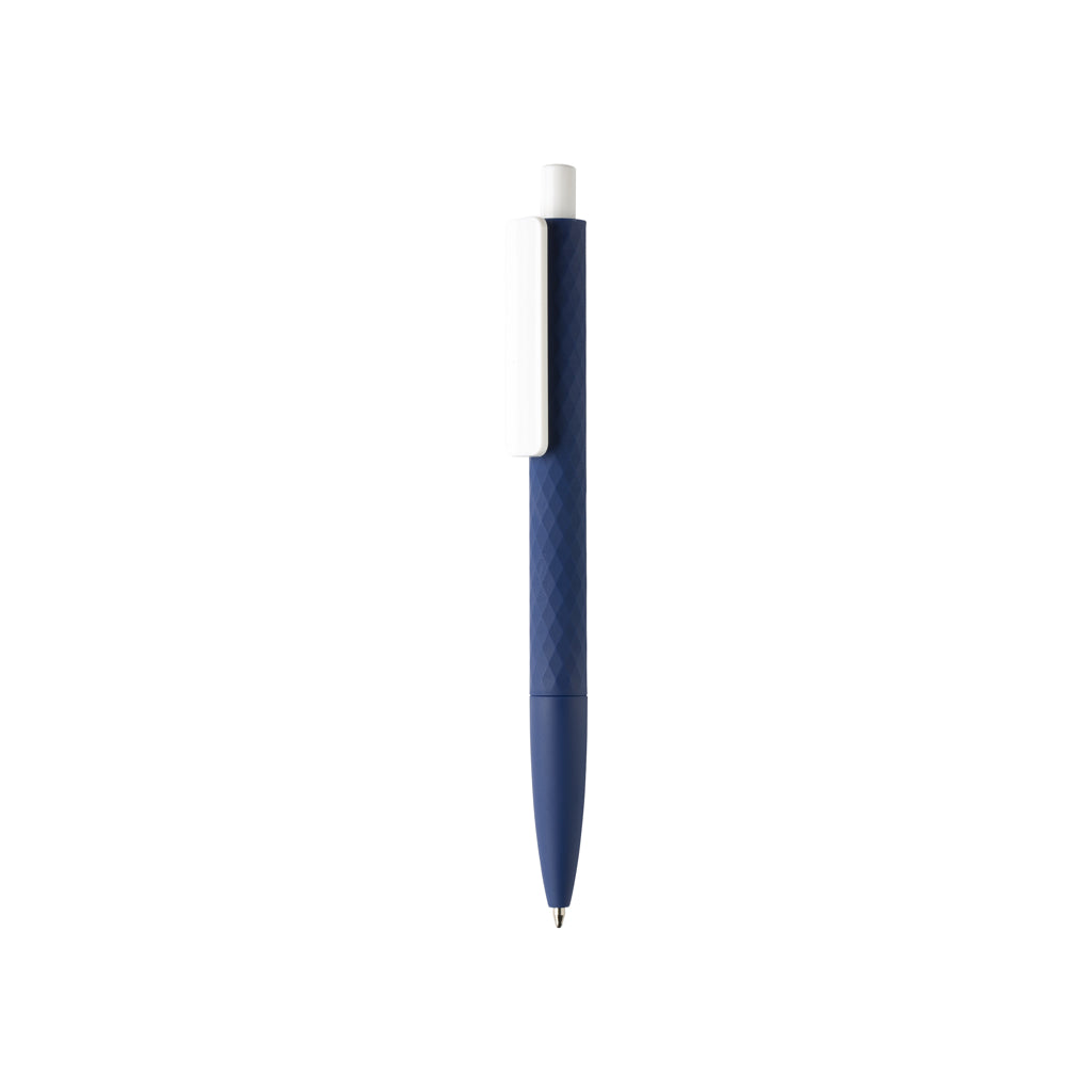 Balpen met patroon en smooth touch, 83% gerecycled, donkerblauw