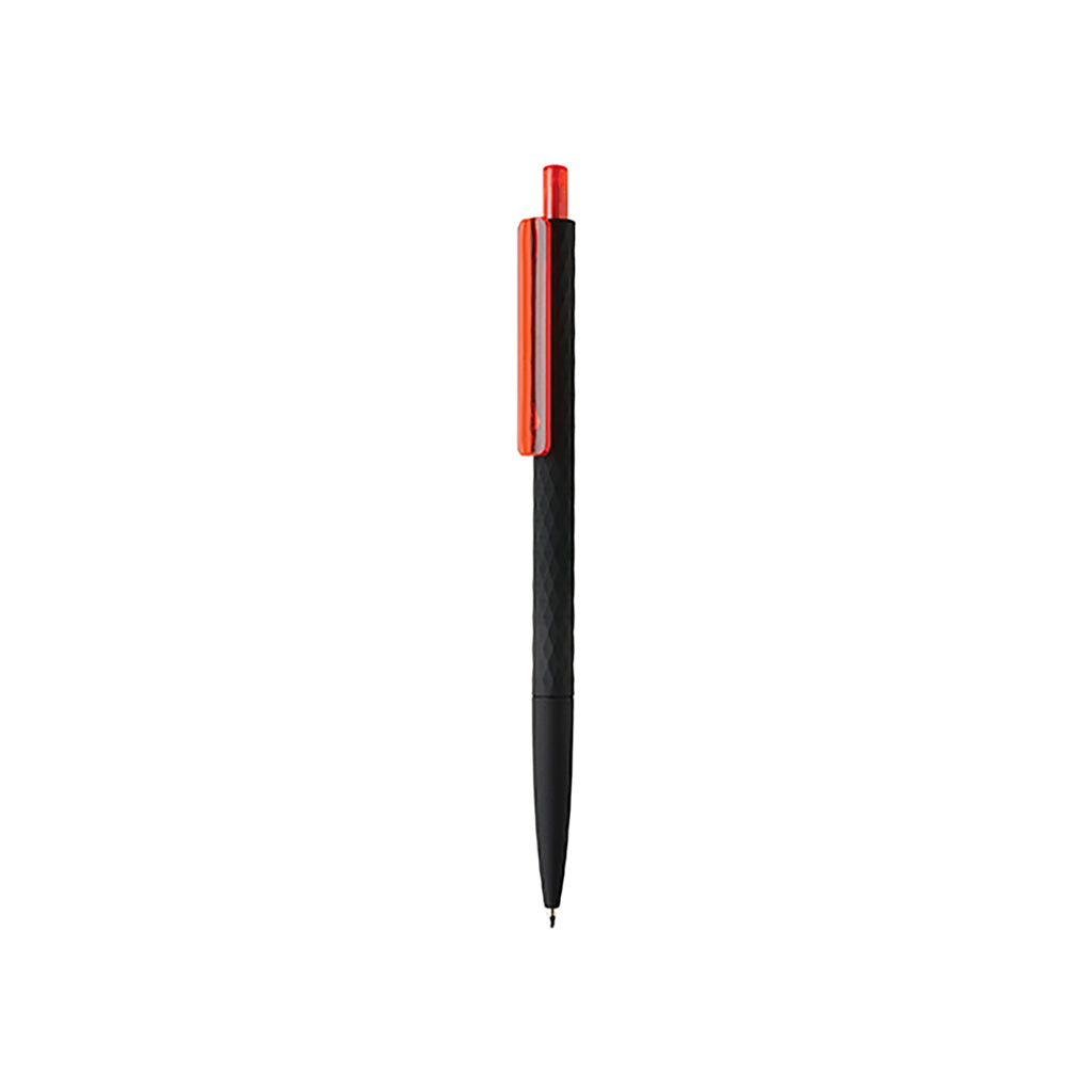 Balpen met patroon en smooth touch, 54% gerecycled, rood