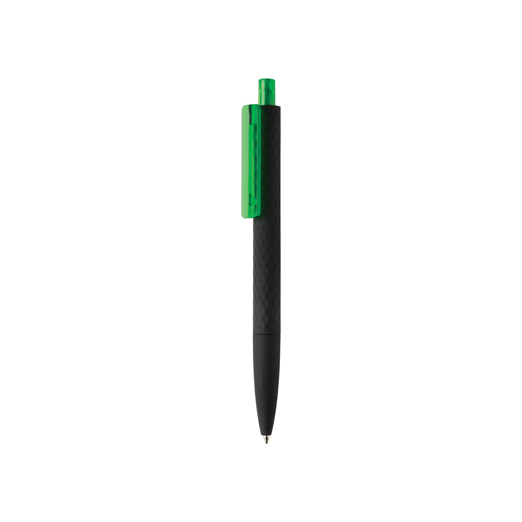 Balpen met patroon en smooth touch, 54% gerecycled, groen