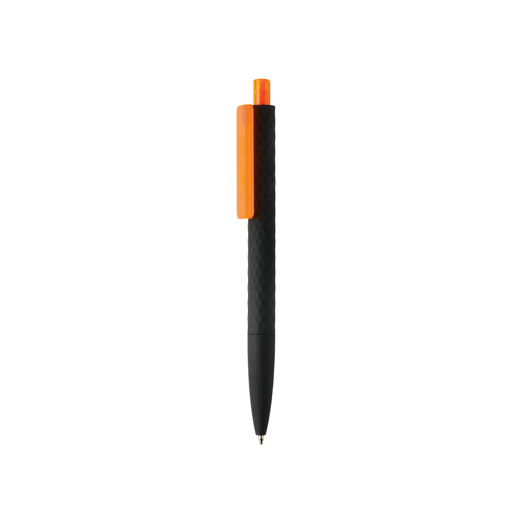 Balpen met patroon en smooth touch, 54% gerecycled, oranje