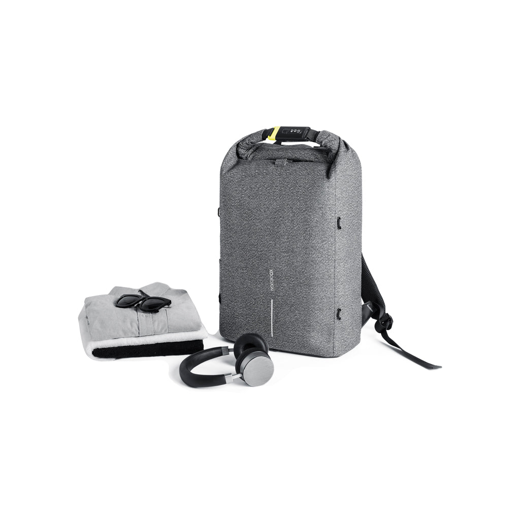 Anti-diefstal rugzak met 15.6" laptopvak, polyester, grijs