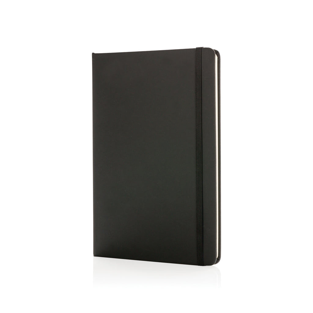 A5 notitieboek van kunstleer en papier (standaardmodel), zwart