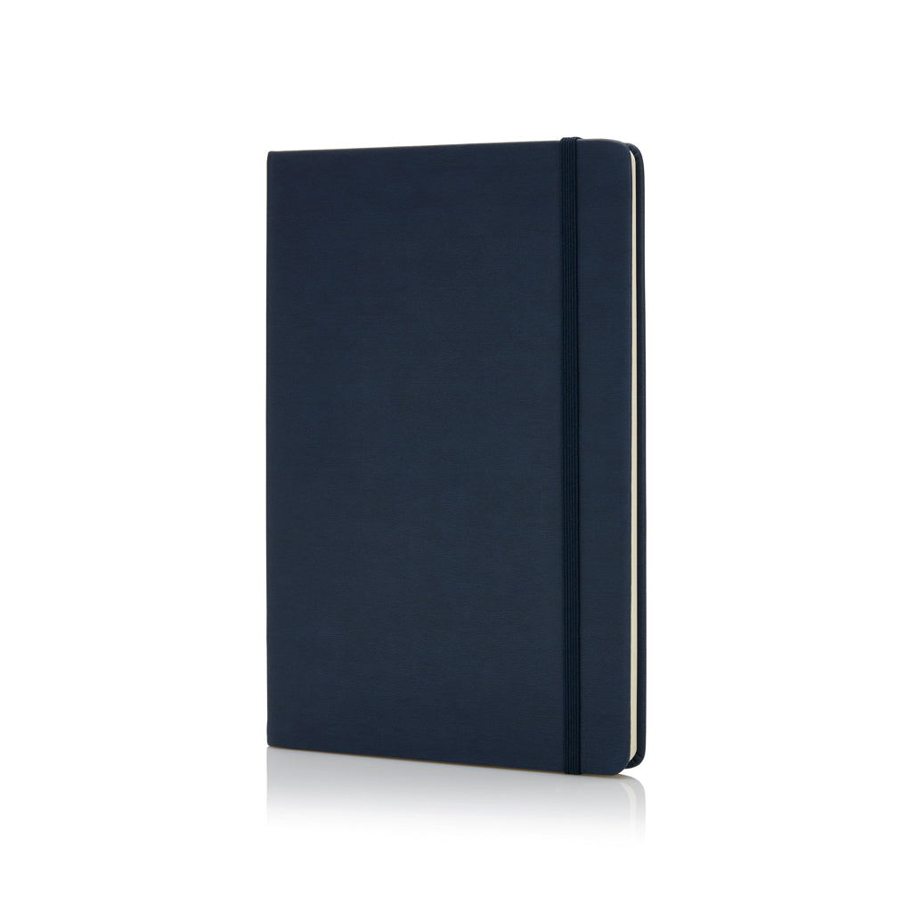 A5 notitieboek van papier en polyester, donkerblauw