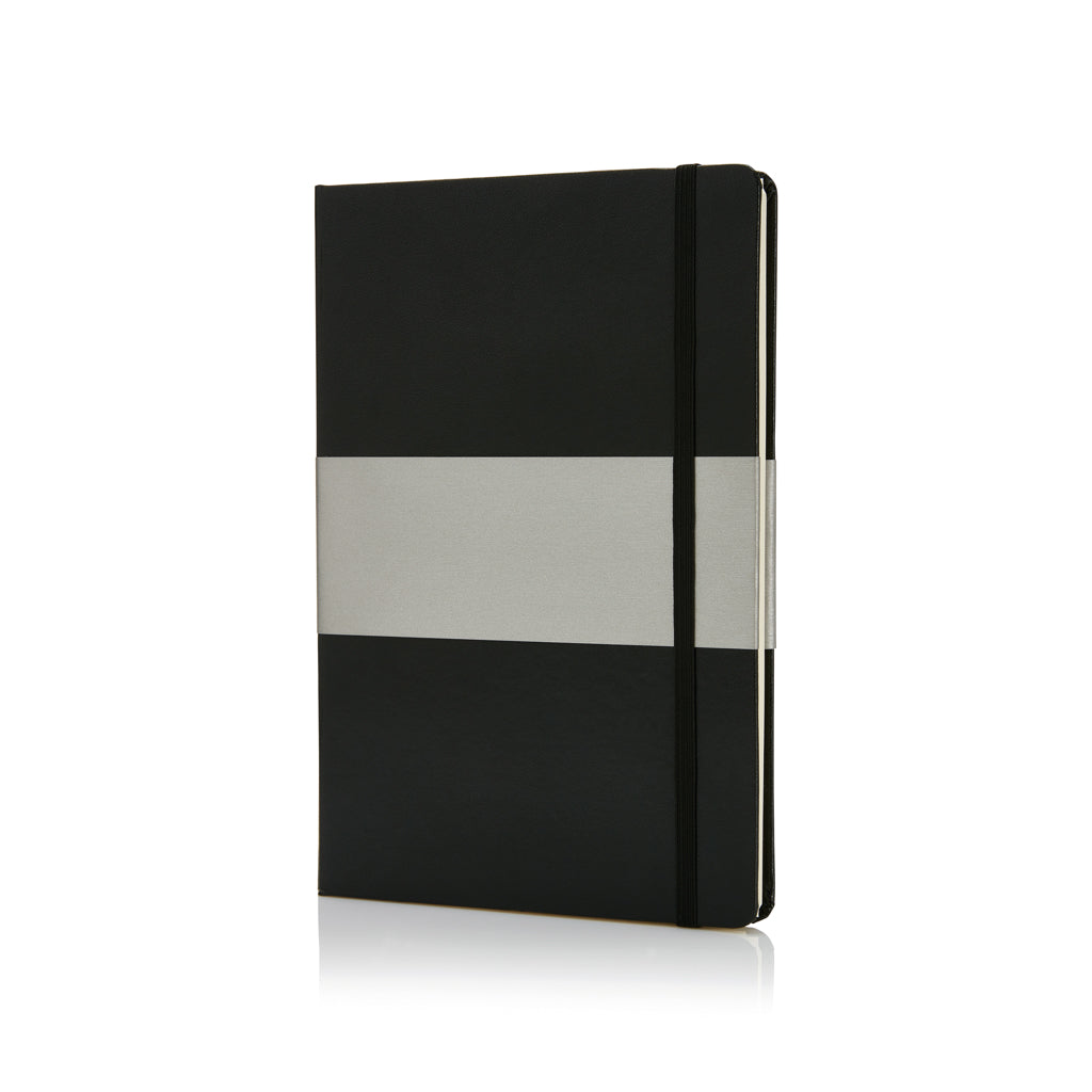 A5 notitieboek van papier en polyester, zwart