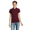 Dames polo met verstevigde schoudernaden, 200 g/m2, burgundy