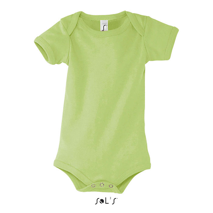 Babybody van katoen met drukknopen, apple green