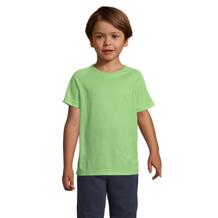 Kinder sportshirt met raglanmouwen, maat 6 t/m 12 jaar, apple green