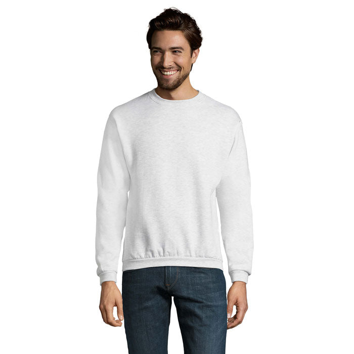 Heren sweater, geborsteld fleece 260 g/m2, asgrijs