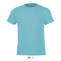 Aansluitend kinder T-shirt, maat 2 t/m 12 jaar, atolblauw