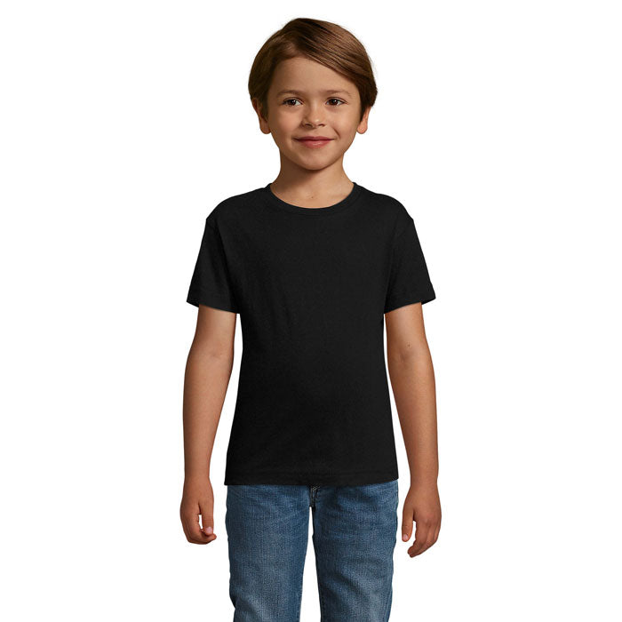 Aansluitend kinder T-shirt, maat 2 t/m 12 jaar, diep zwart