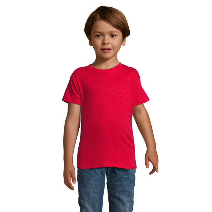 Aansluitend kinder T-shirt, maat 2 t/m 12 jaar, rood