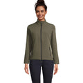 Dames softshell jas met ritssluiting, army