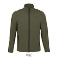 Heren softshell jas met ritssluiting, army
