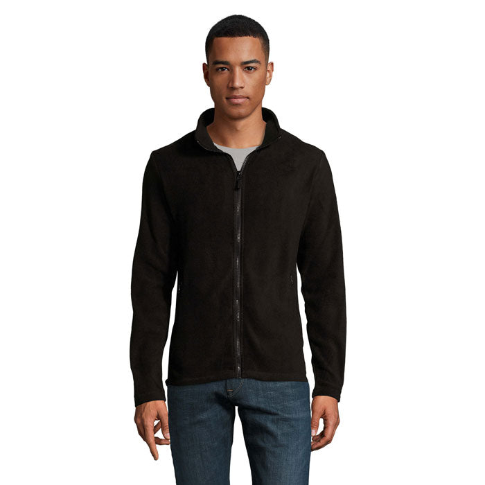 Heren fleecejack, 220 g/m2, zwart