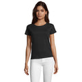 Aansluitend dames T-shirt, ronde hals, 150 g/m2, diep zwart