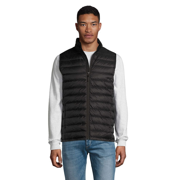 Heren donsbodywarmer, lichtgewicht, zwart