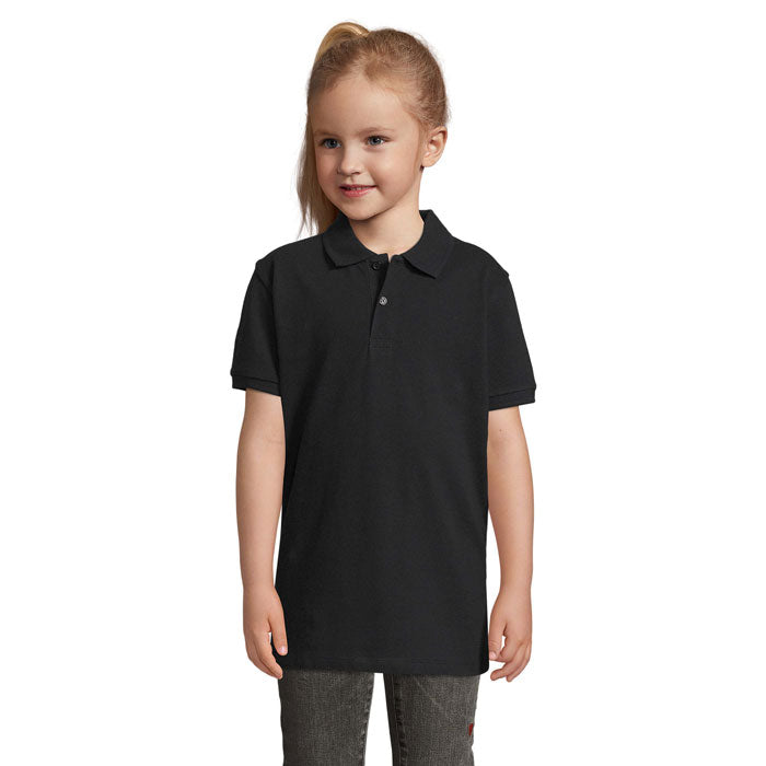 Kinder polo, maat 4 t/m 12 jaar, zwart