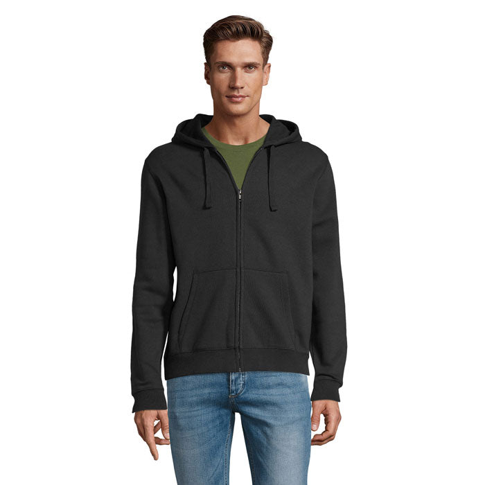 Heren hoodie met rits, 280 g/m2, zwart