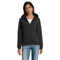 Dames hoodie met rits, 280 g/m2, zwart