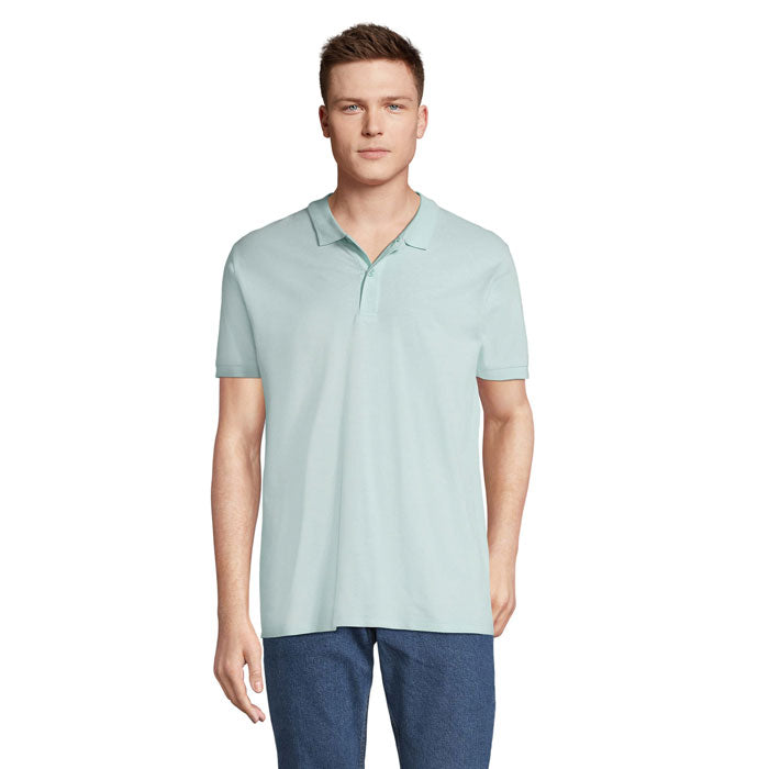 Heren polo, organisch katoen 170 g/m2, arctic blue
