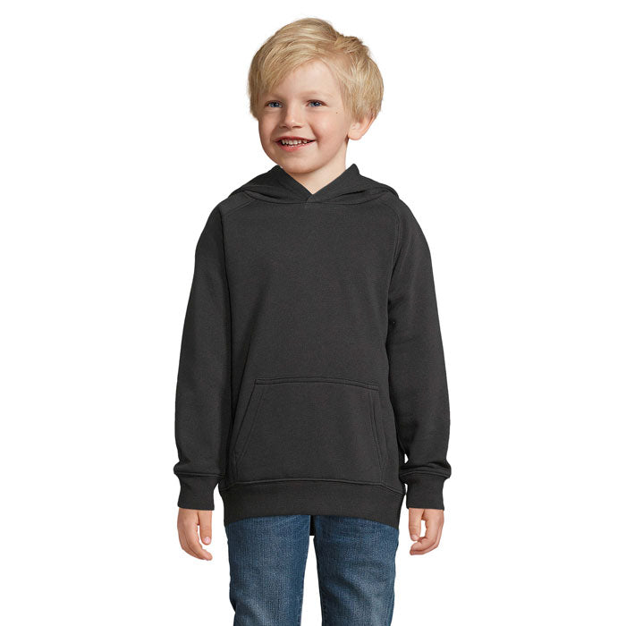 Kinder hoodie, organisch katoen, zwart