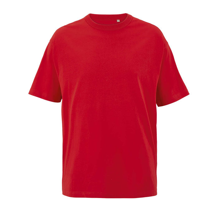 Heren oversized T-shirt, biologisch katoen, helder rood