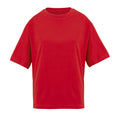 Dames oversized T-shirt, biologisch katoen, helder rood
