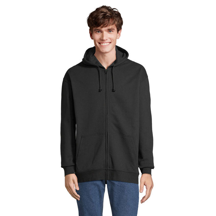 Full-zip hoodie, GRS-gecertificeerd gerecycled, zwart