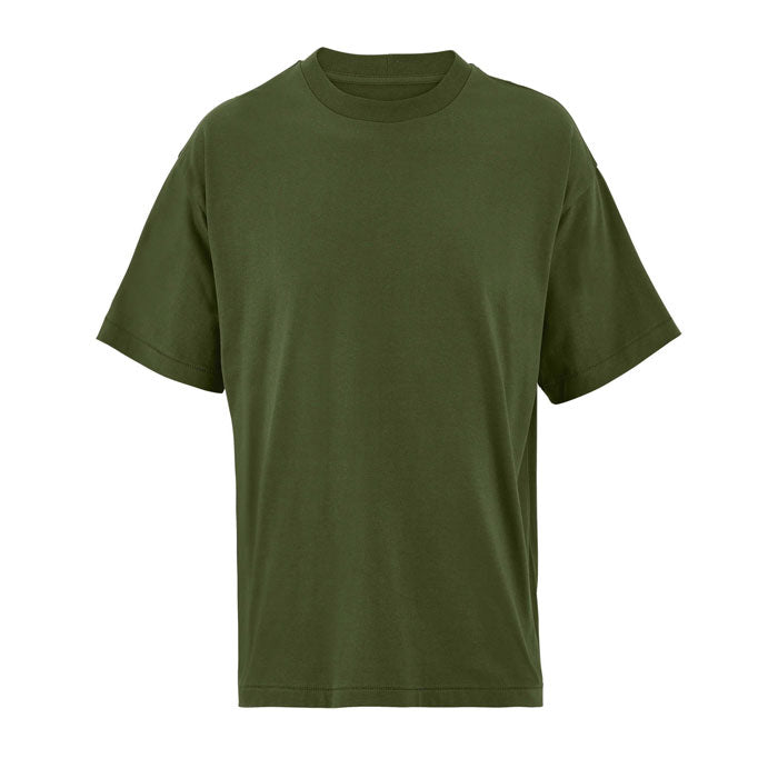 Uniseks oversized T-shirt, deels gerecycled katoen, army