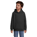 Kinder sweatshirt met kap, GRS gerecycled, zwart