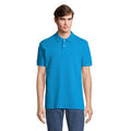 Uniseks polo, katoen new fit, aqua