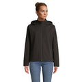 Dames softshell jas met capuchon, gerecycled, zwart