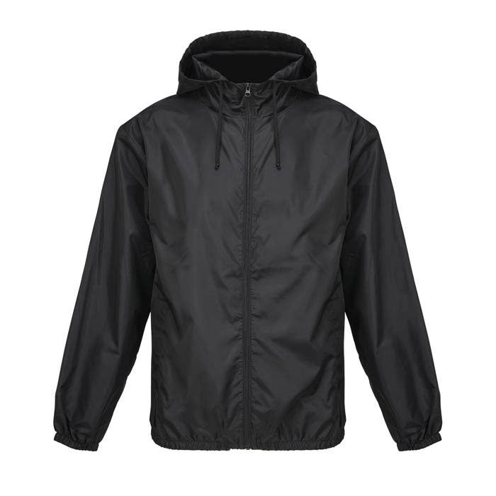 Uniseks windbreaker, waterafstotend, zwart